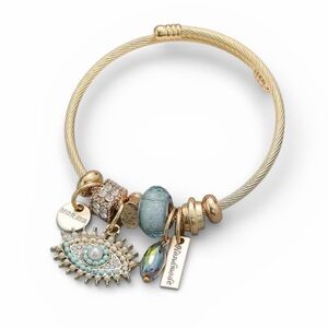 Evil Eye Pendant Gold Charm Bracelet